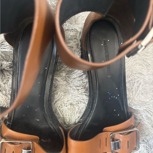 Alexander wang cuff buckle flats shoes open toe sandals ankle spartiates cutout - Picture 2 of 10